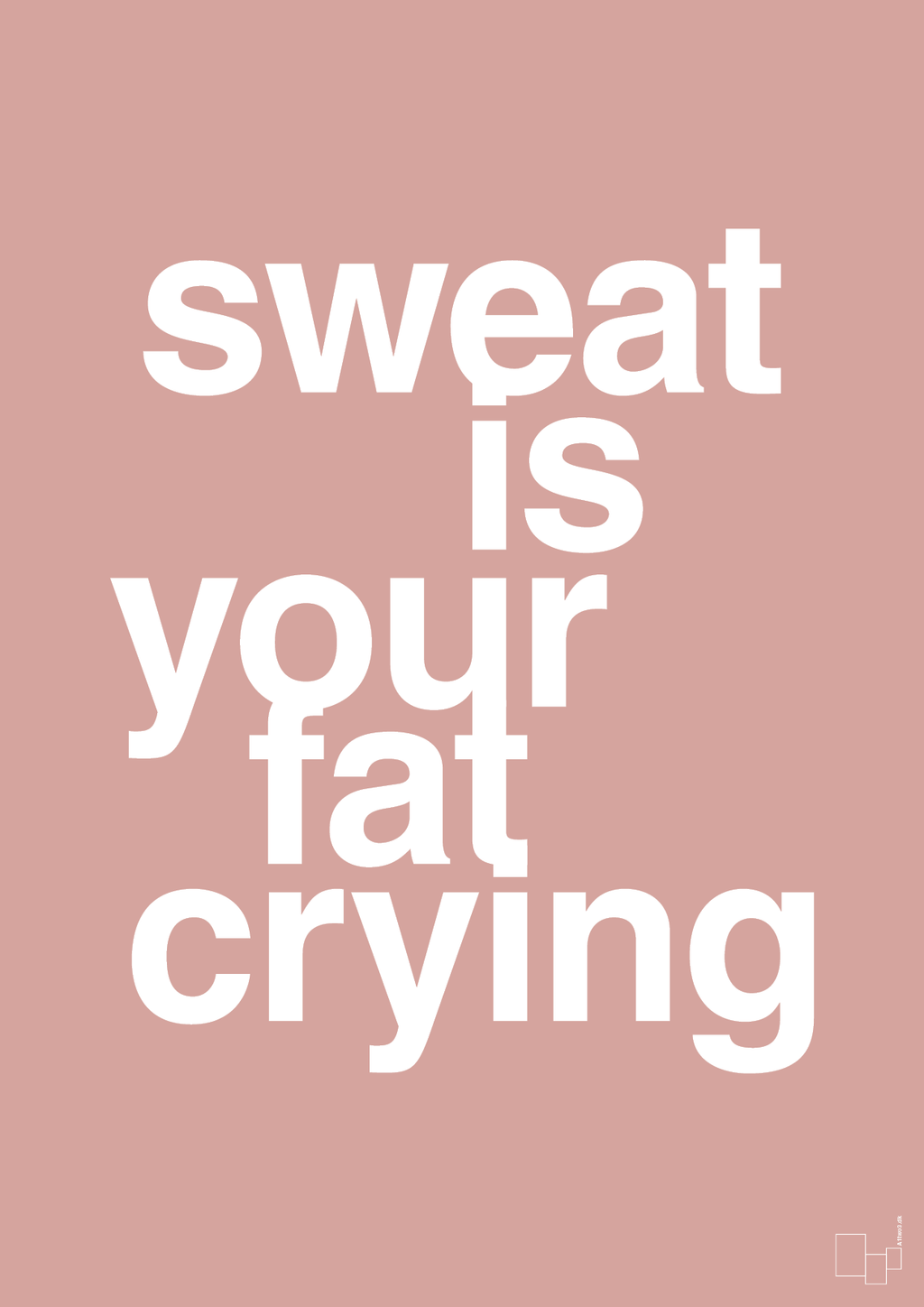 plakat: sweat is your fat crying - bubble shell-Fitness-A1two3