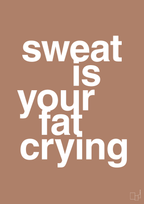 plakat: sweat is your fat crying - cider spice-Fitness-A1two3
