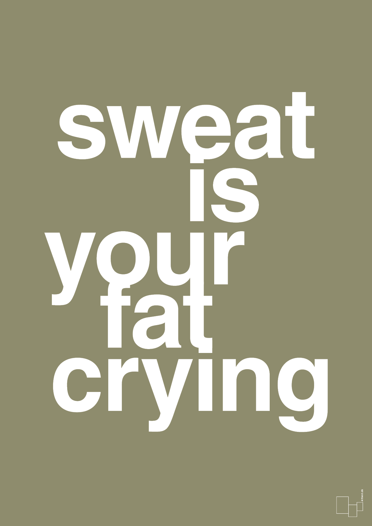 plakat: sweat is your fat crying - misty forrest-Fitness-A1two3