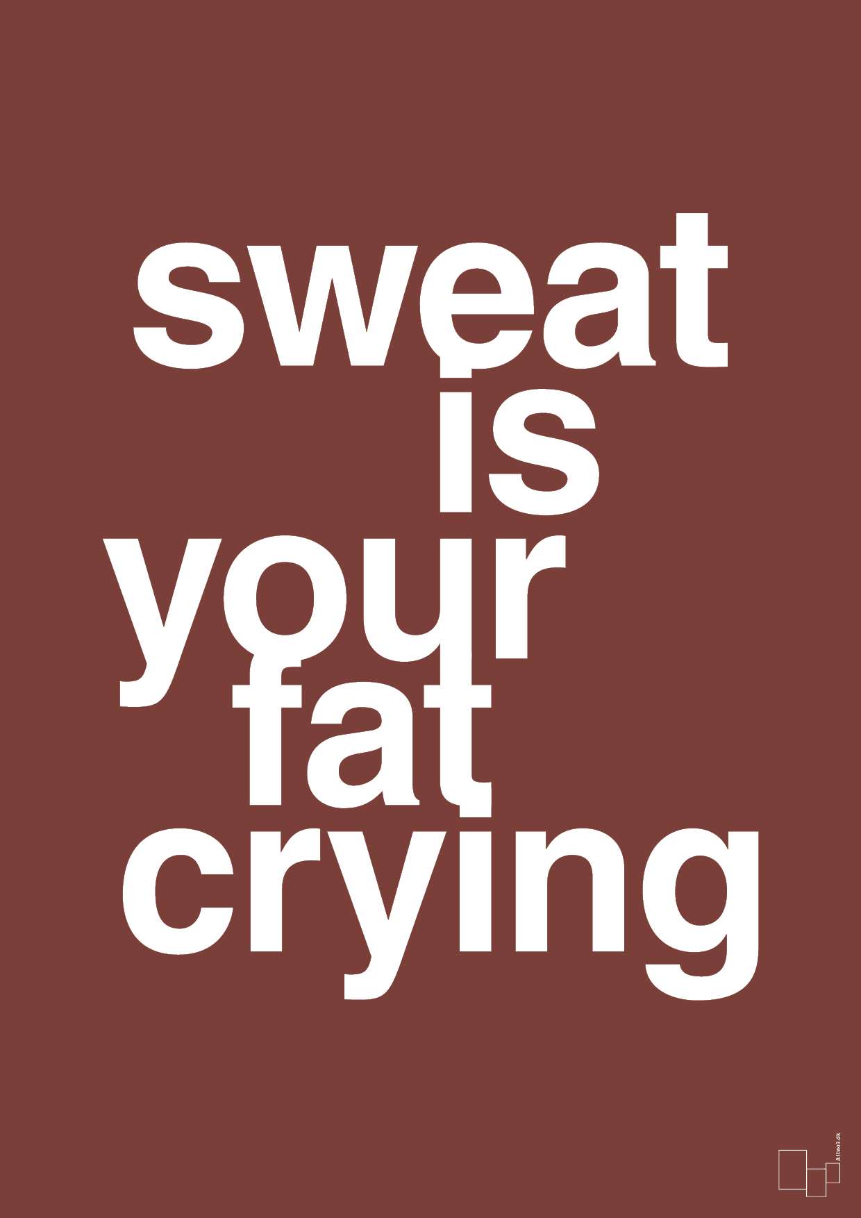 plakat: sweat is your fat crying - red pepper-Fitness-A1two3