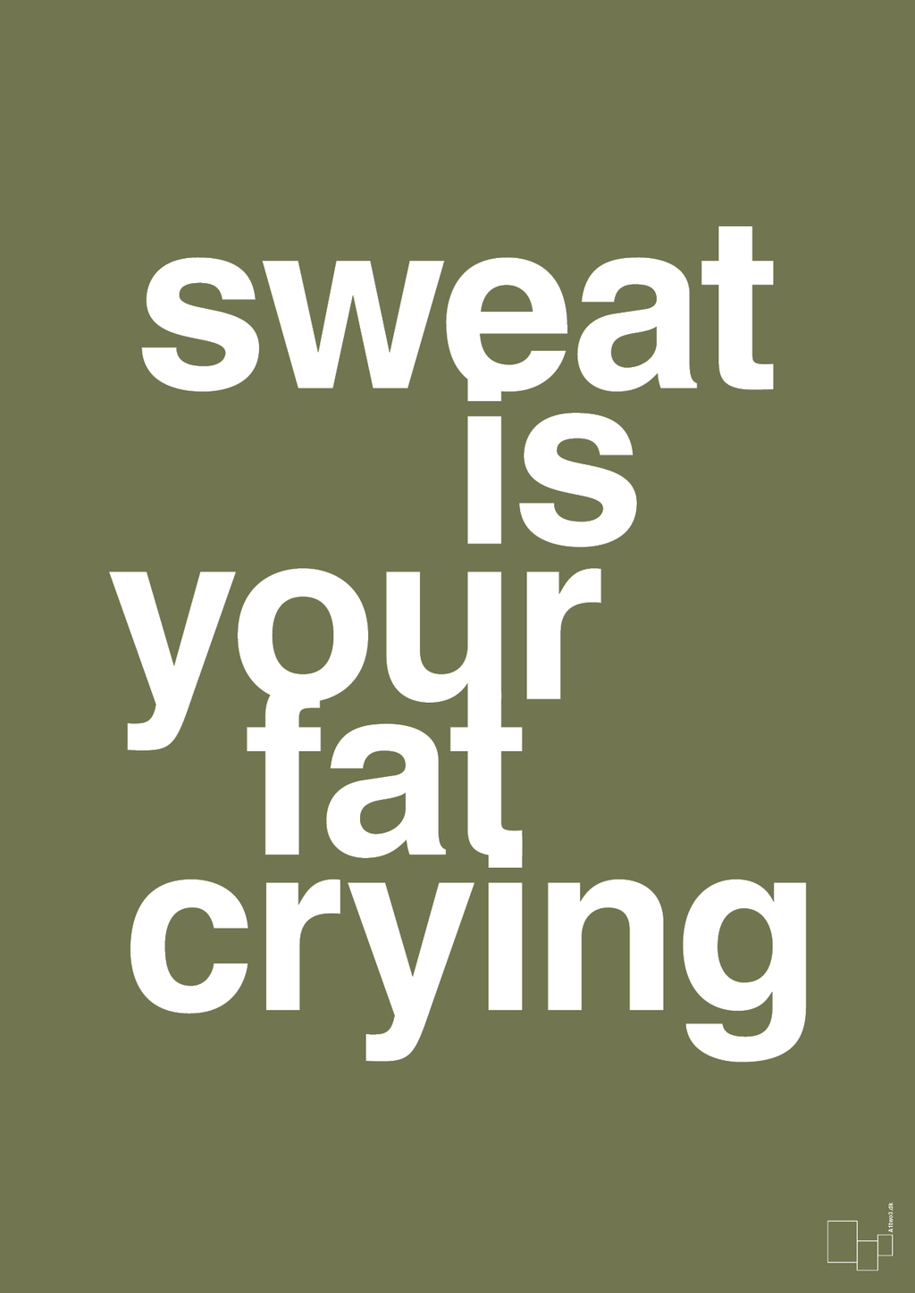 plakat: sweat is your fat crying - secret meadow-Fitness-A1two3