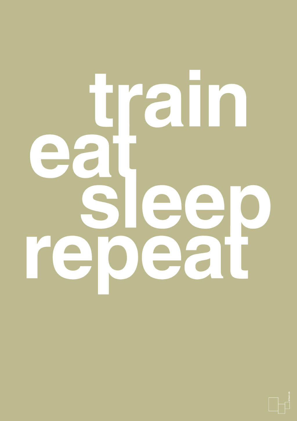 plakat: train eat sleep repeat - back to nature-Fitness-A1two3