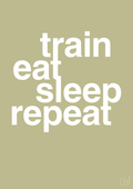 plakat: train eat sleep repeat - back to nature-Fitness-A1two3