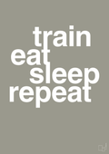 plakat: train eat sleep repeat - battleship gray-Fitness-A1two3