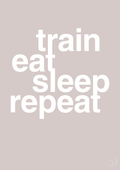 plakat: train eat sleep repeat - broken beige-Fitness-A1two3
