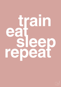 plakat: train eat sleep repeat - bubble shell-Fitness-A1two3