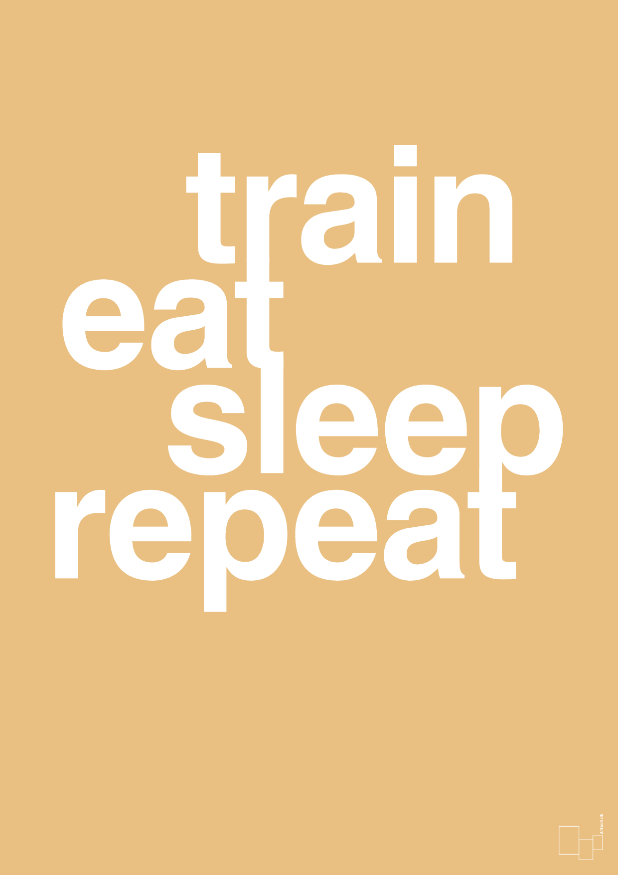 plakat: train eat sleep repeat - charismatic-Fitness-A1two3
