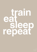 plakat: train eat sleep repeat - creamy mushroom-Fitness-A1two3