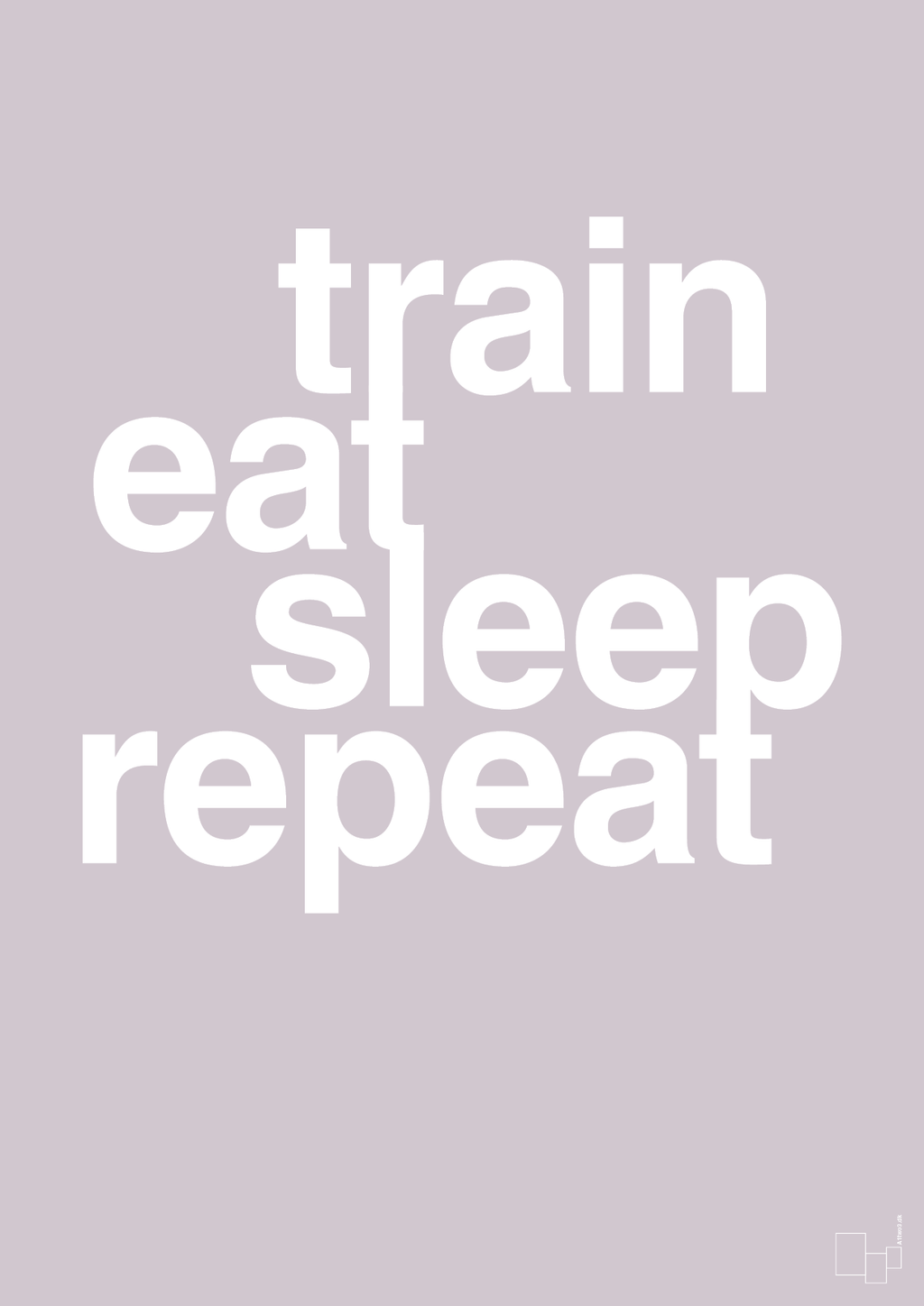 plakat: train eat sleep repeat - dusty lilac-Fitness-A1two3