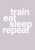 plakat: train eat sleep repeat - dusty lilac-Fitness-A1two3