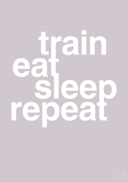 plakat: train eat sleep repeat - dusty lilac-Fitness-A1two3