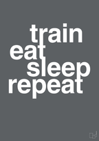 plakat: train eat sleep repeat - graphic charcoal-Fitness-A1two3