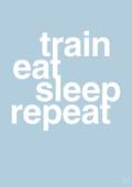 plakat: train eat sleep repeat - heavenly blue-Fitness-A1two3