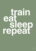 plakat: train eat sleep repeat - jade-Fitness-A1two3