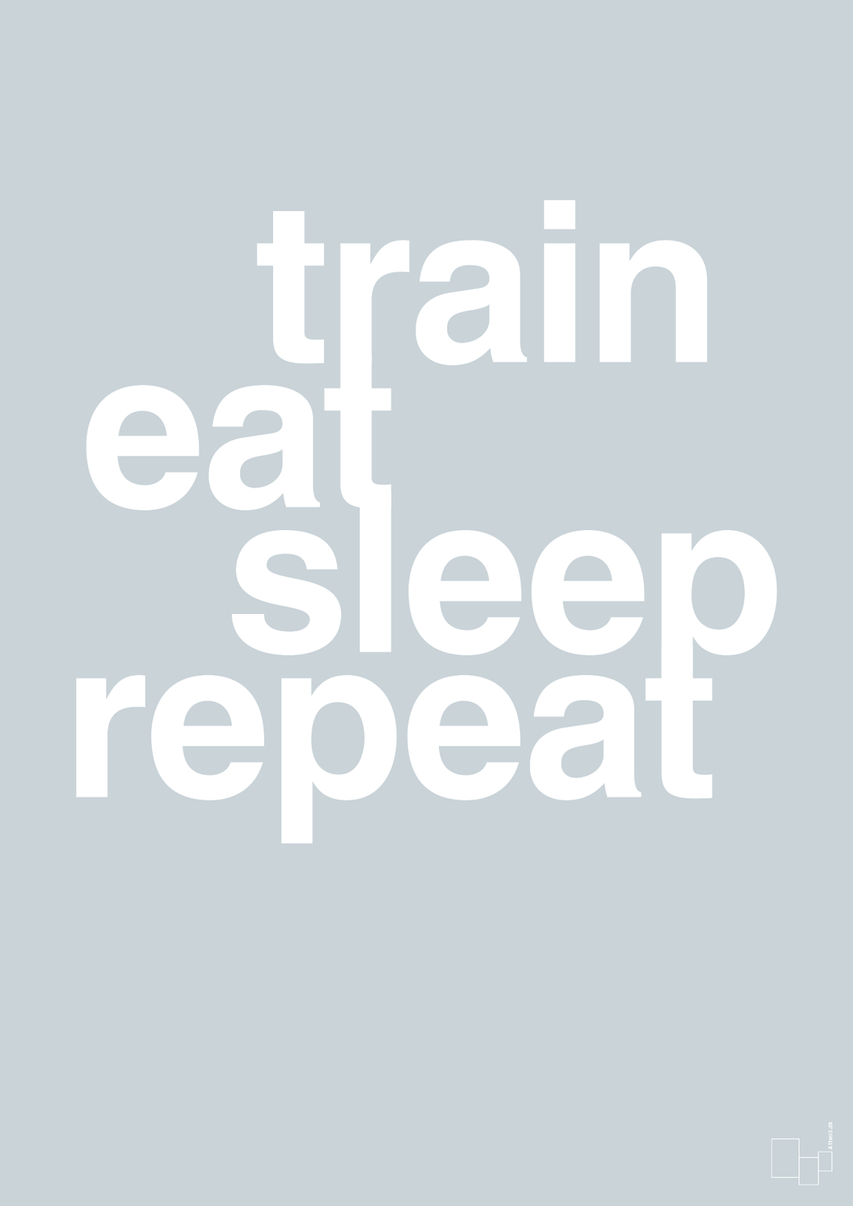plakat: train eat sleep repeat - light drizzle-Fitness-A1two3