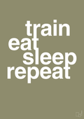 plakat: train eat sleep repeat - misty forrest-Fitness-A1two3