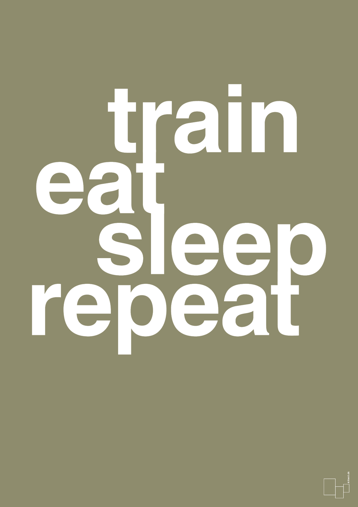 plakat: train eat sleep repeat - misty forrest-Fitness-A1two3