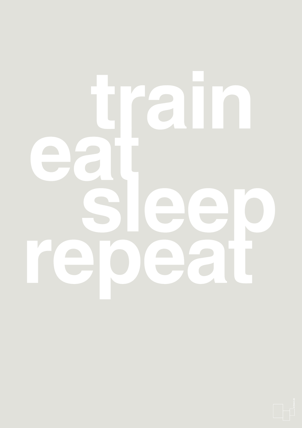 plakat: train eat sleep repeat - painters white-Fitness-A1two3