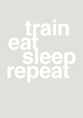 plakat: train eat sleep repeat - painters white-Fitness-A1two3