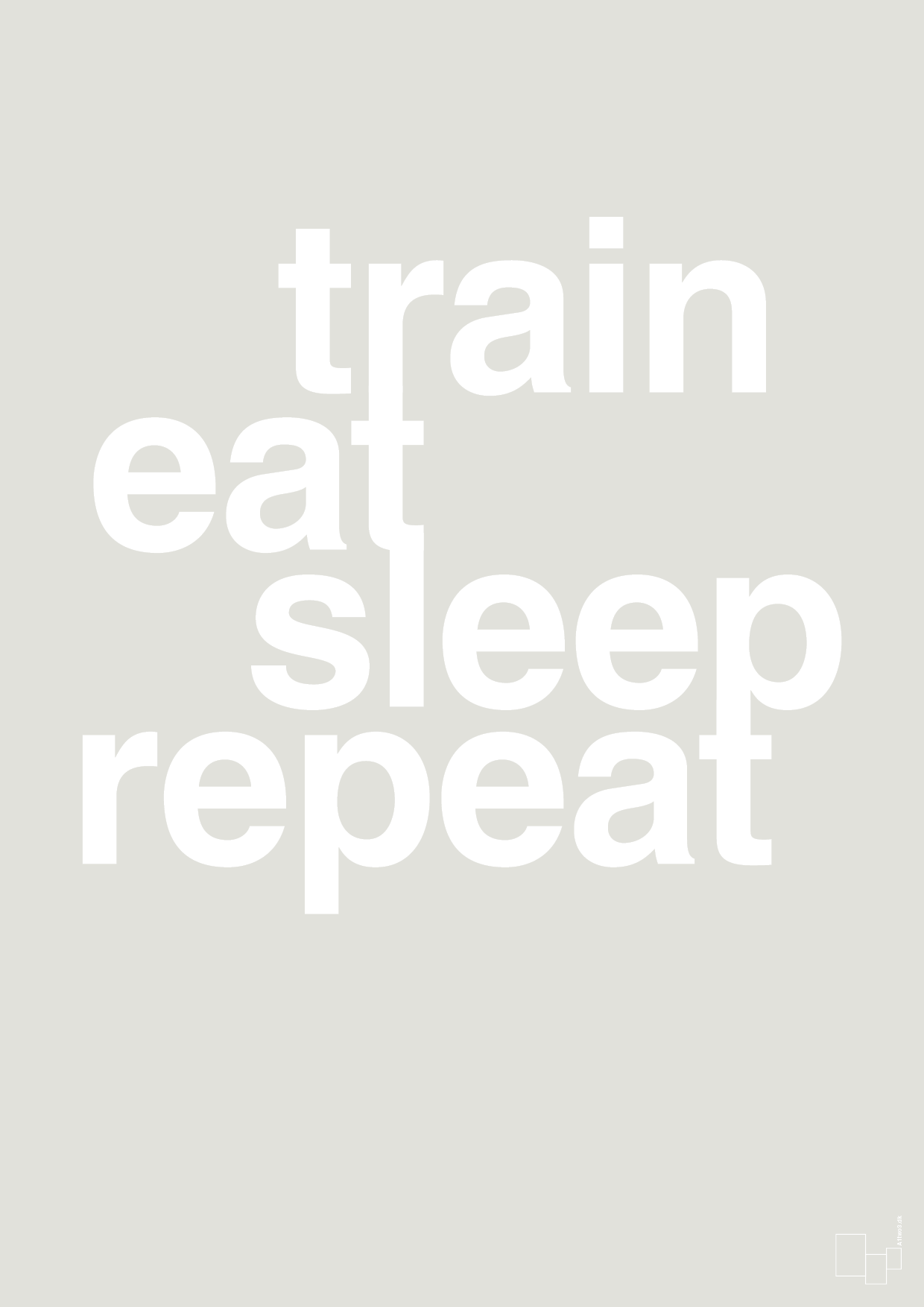 plakat: train eat sleep repeat - painters white-Fitness-A1two3