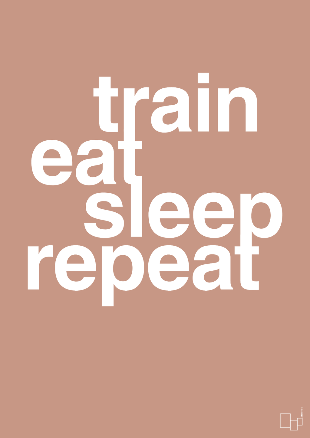 plakat: train eat sleep repeat - powder-Fitness-A1two3