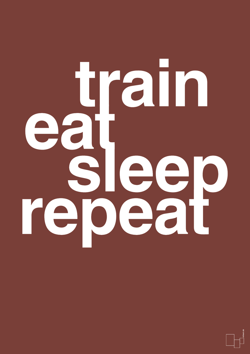 plakat: train eat sleep repeat - red pepper-Fitness-A1two3