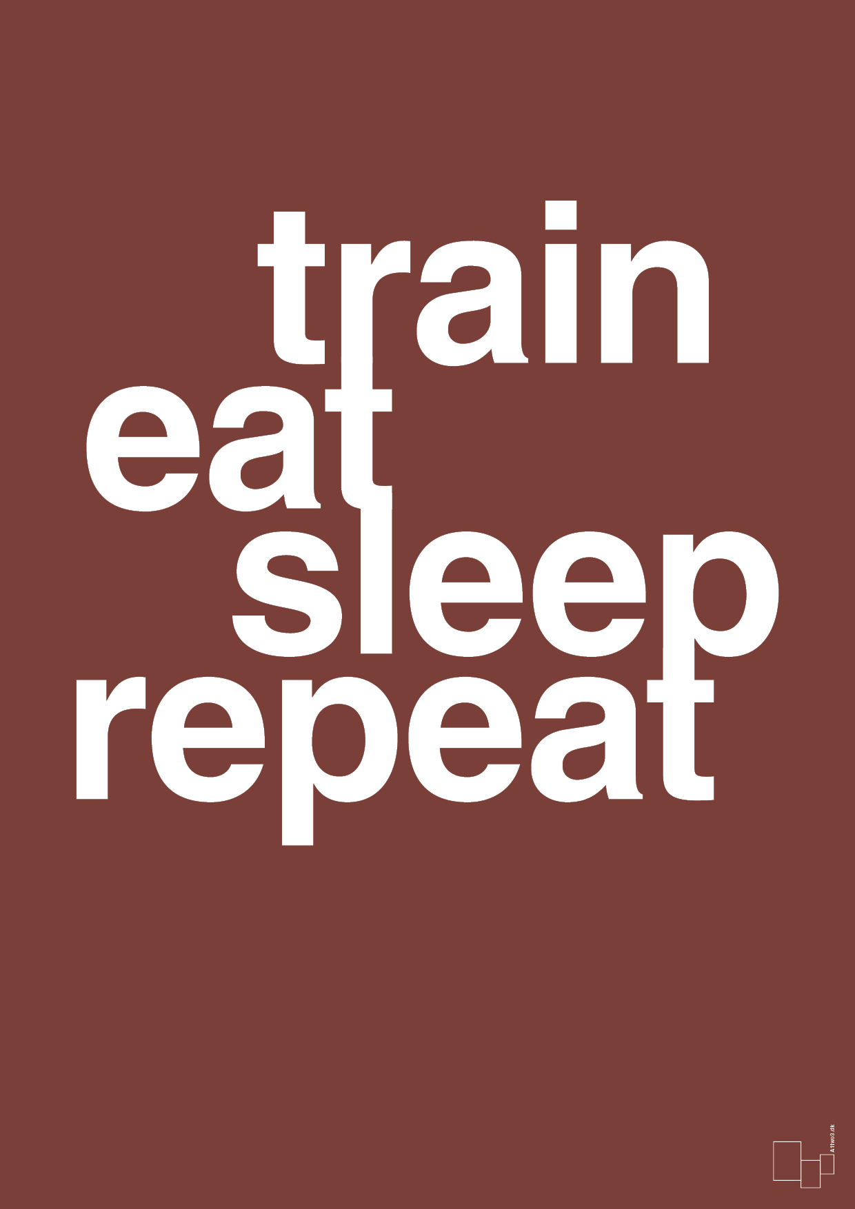 plakat: train eat sleep repeat - red pepper-Fitness-A1two3