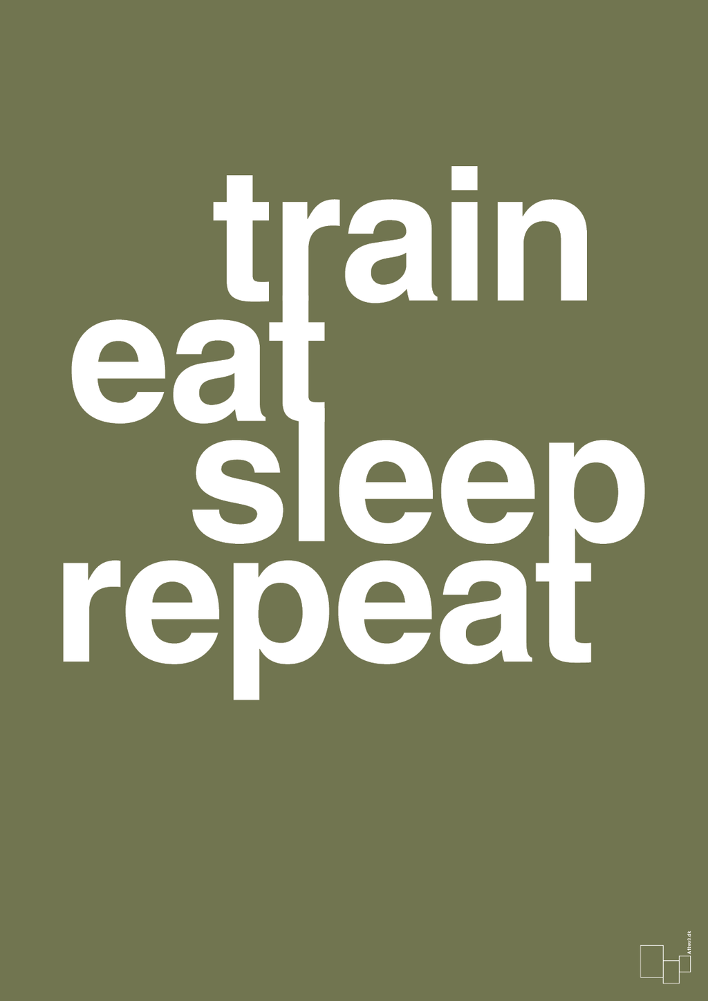 plakat: train eat sleep repeat - secret meadow-Fitness-A1two3
