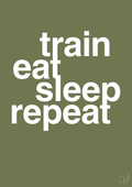 plakat: train eat sleep repeat - secret meadow-Fitness-A1two3