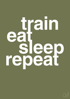 plakat: train eat sleep repeat - secret meadow-Fitness-A1two3