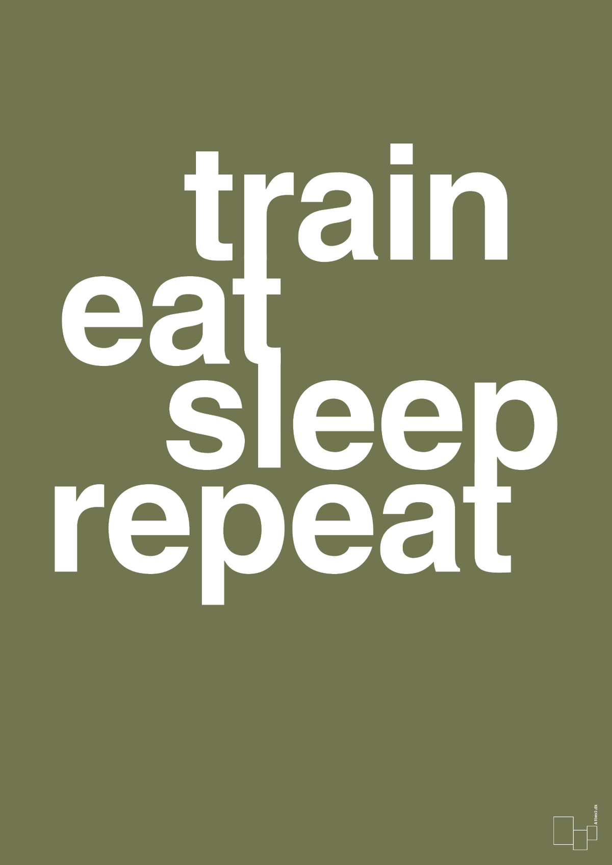 plakat: train eat sleep repeat - secret meadow-Fitness-A1two3