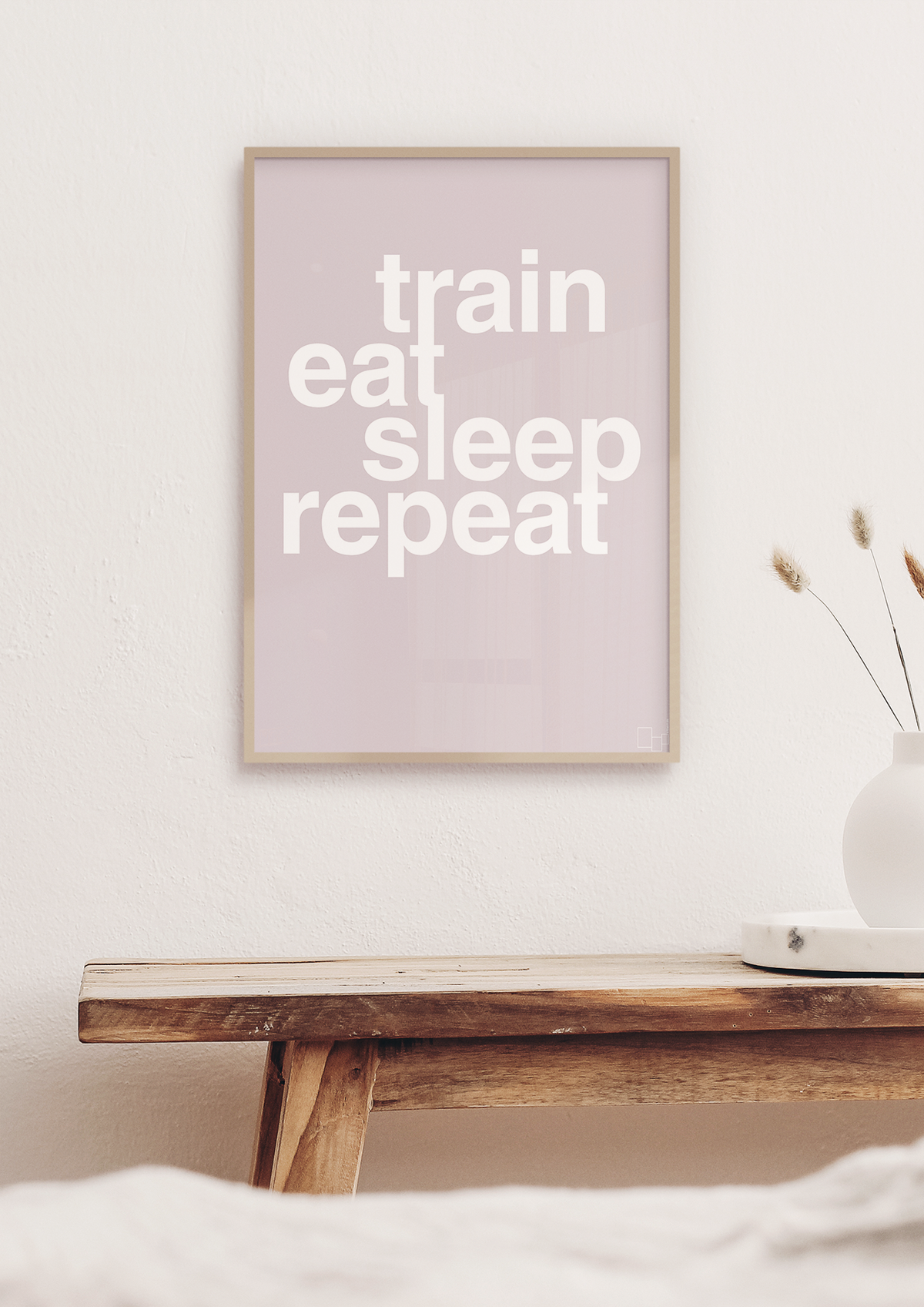 plakat: train eat sleep repeat - graphic charcoal-Fitness-A1two3