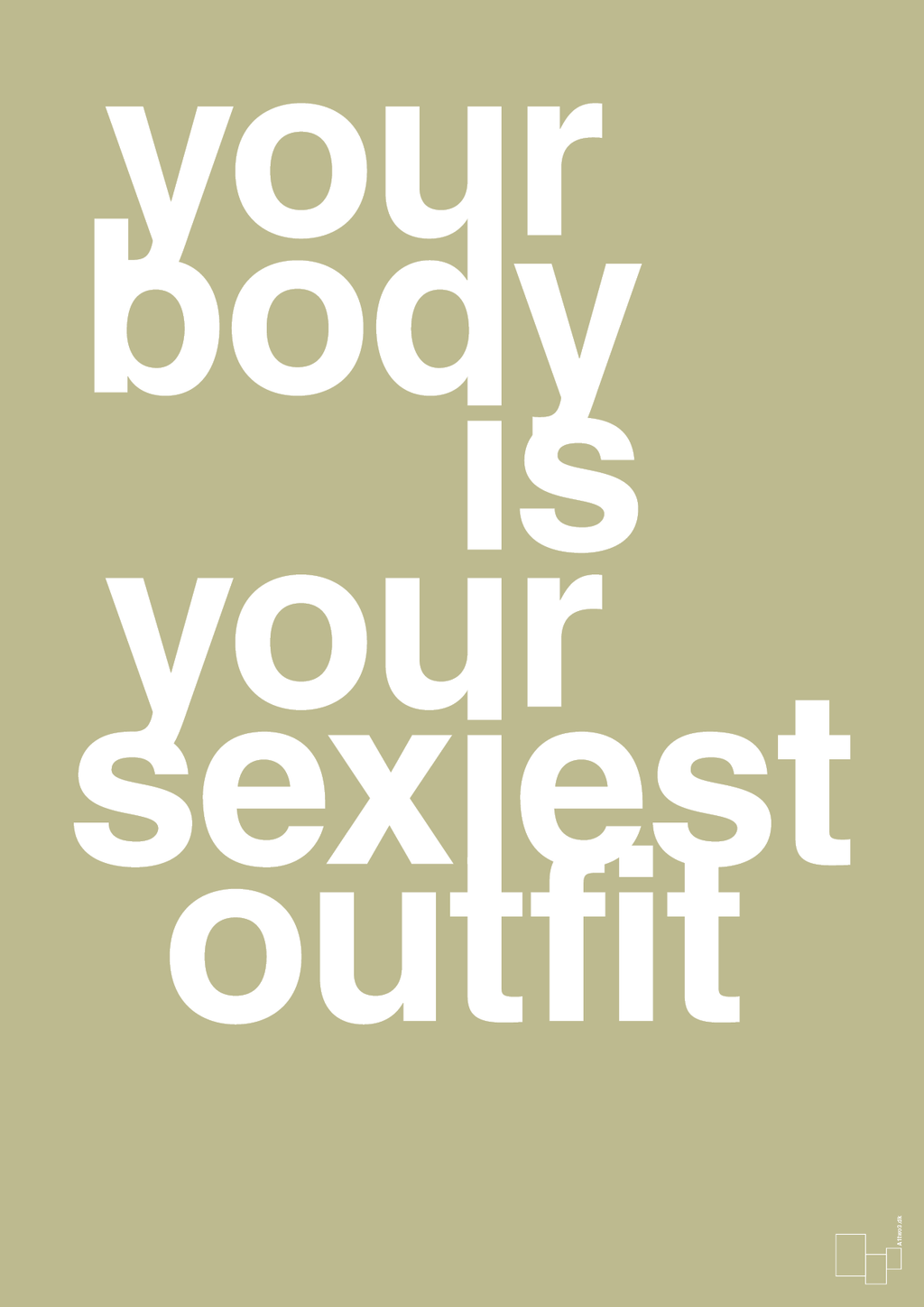 plakat: your body is your sexiest outfit - back to nature-Fitness-A1two3