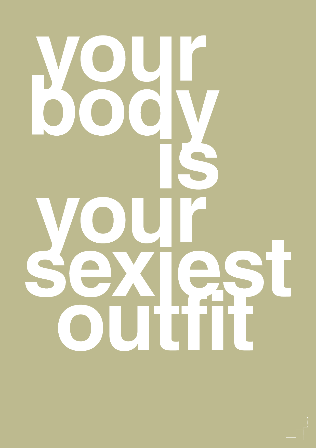 plakat: your body is your sexiest outfit - back to nature-Fitness-A1two3