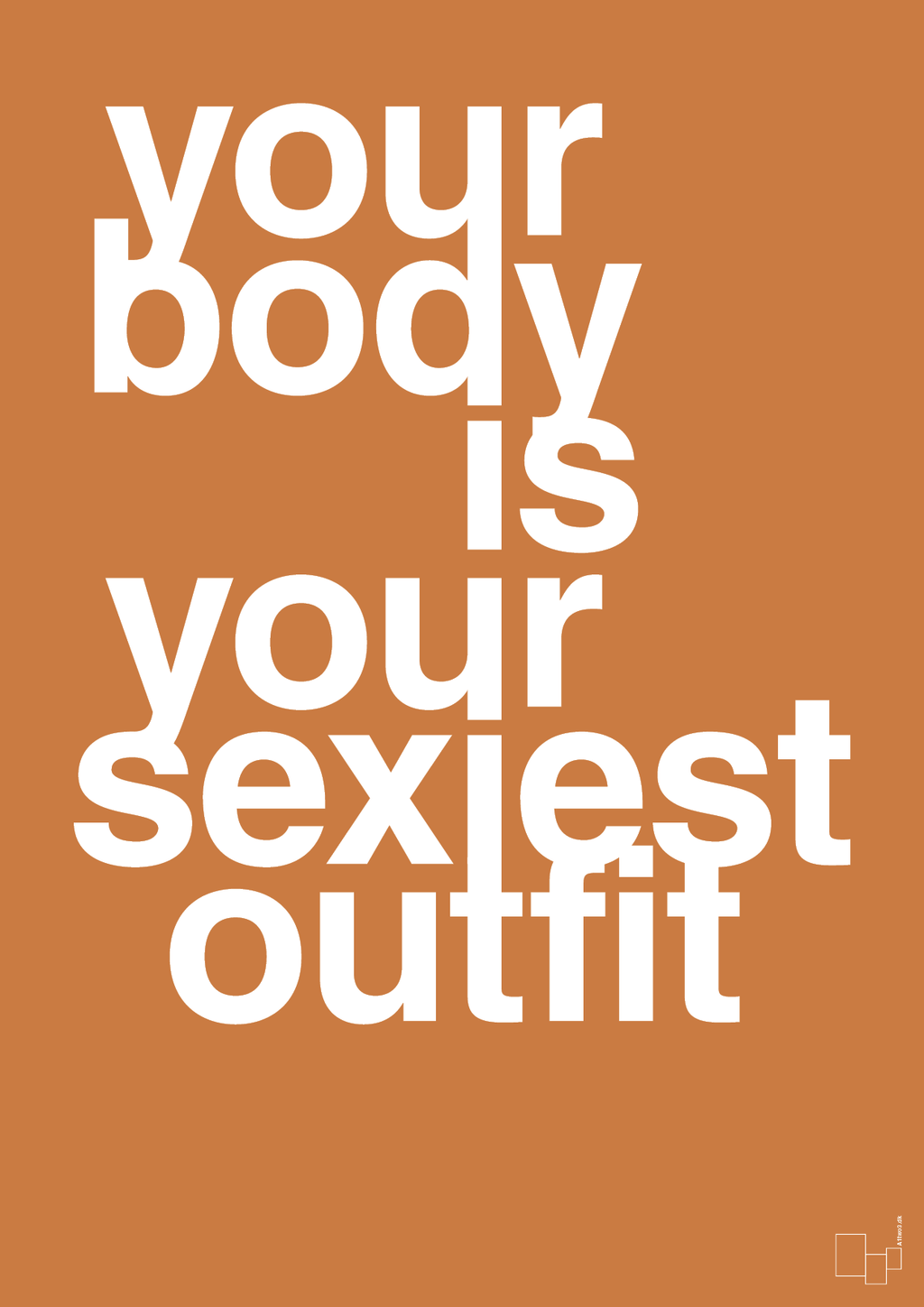 plakat: your body is your sexiest outfit - rumba orange-Fitness-A1two3