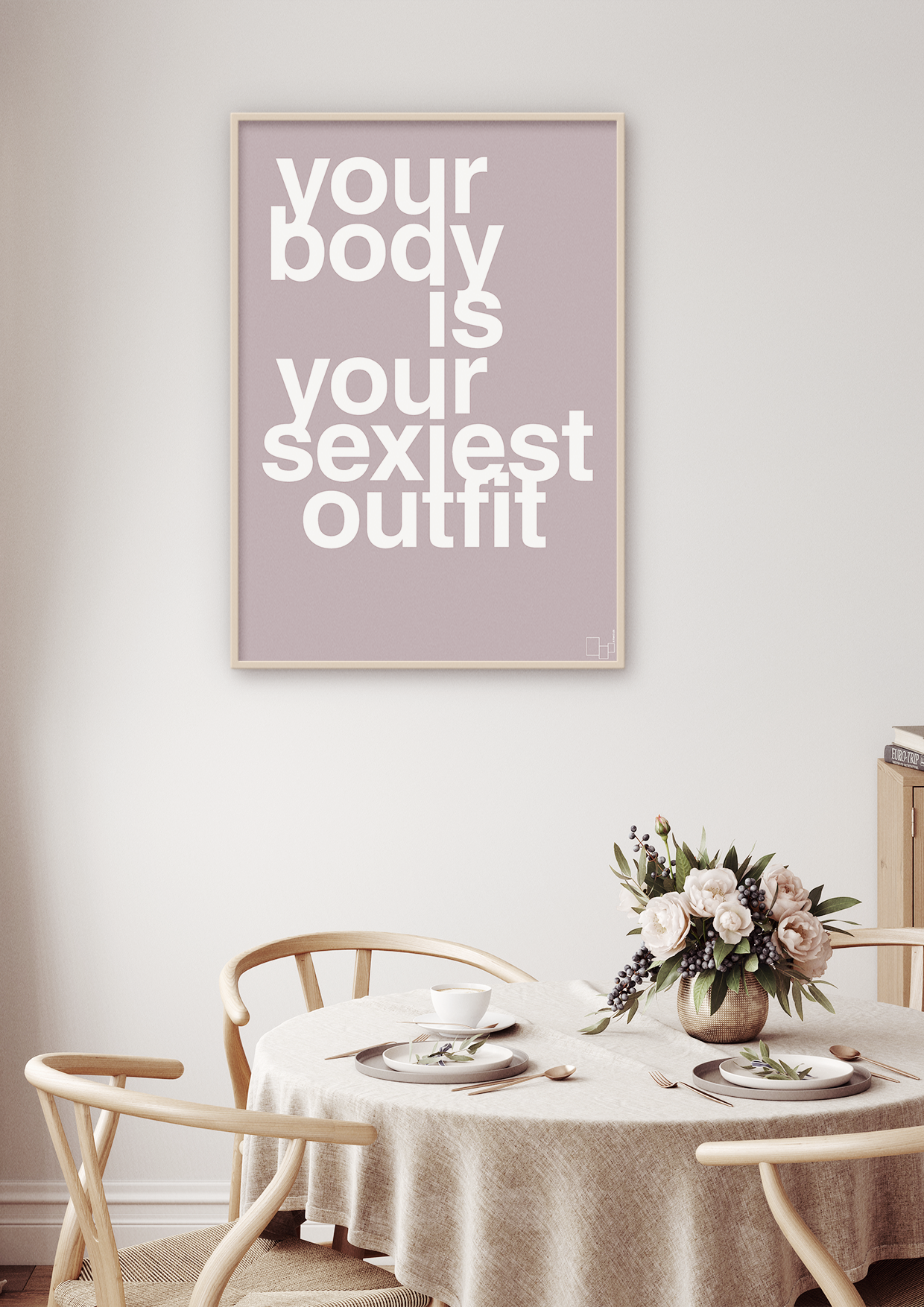 plakat: your body is your sexiest outfit - graphic charcoal-Fitness-A1two3