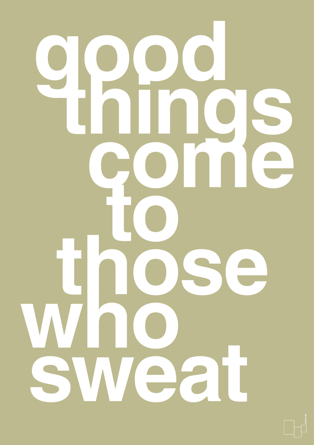 plakat: good things come to those who sweat - back to nature-Fitness-A1two3