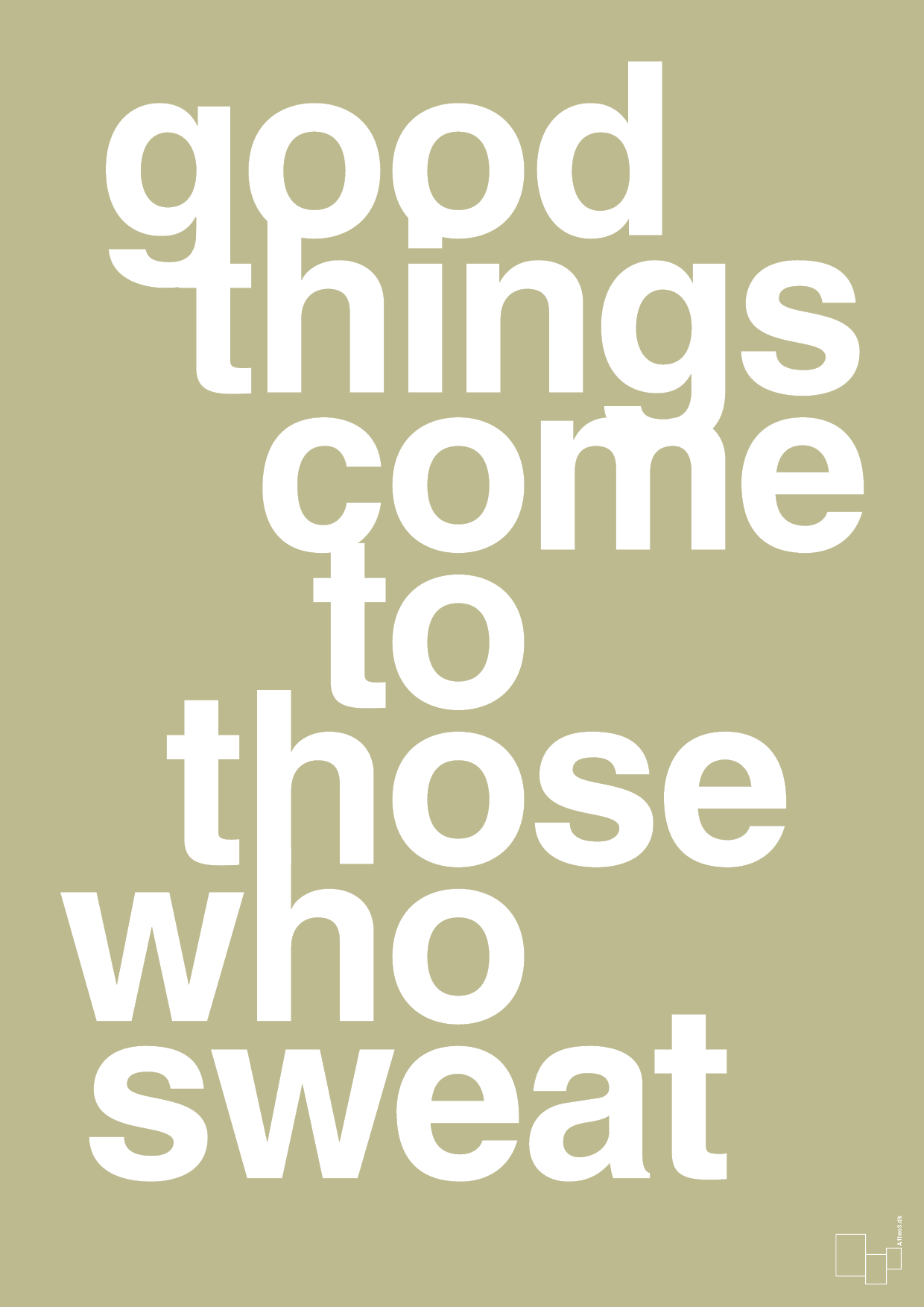 plakat: good things come to those who sweat - back to nature-Fitness-A1two3