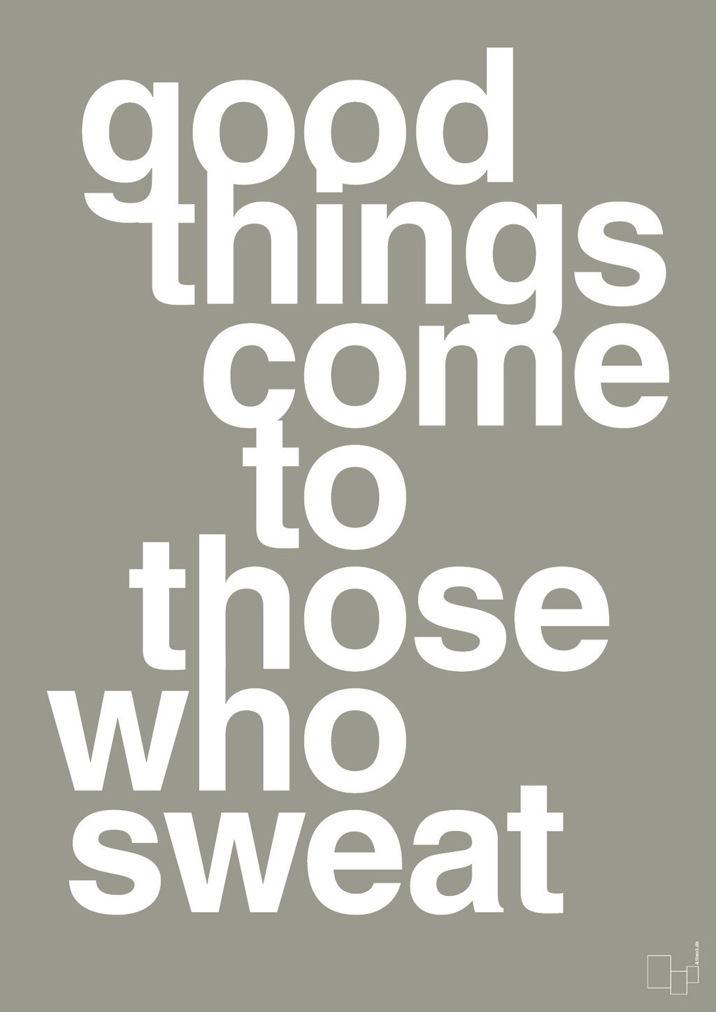 plakat: good things come to those who sweat - battleship gray-Fitness-A1two3