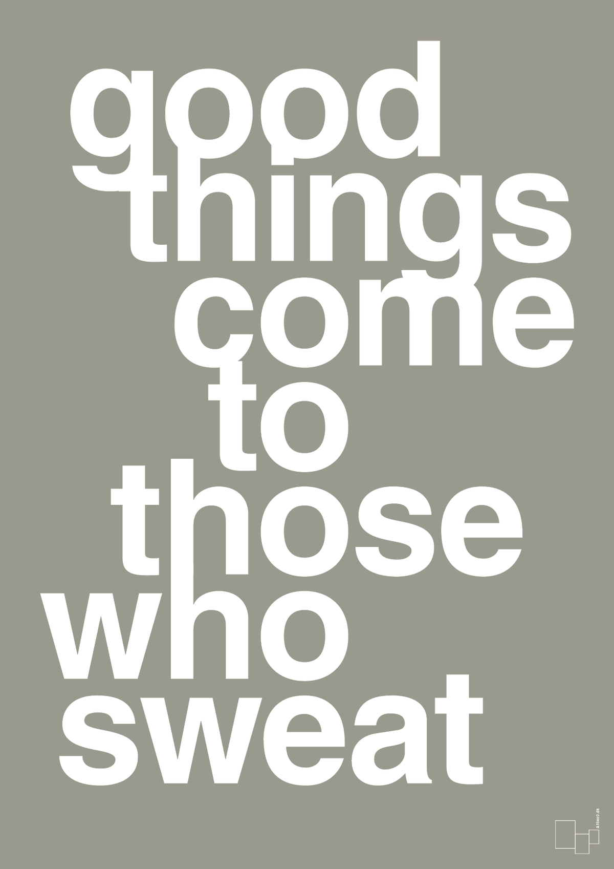 plakat: good things come to those who sweat - battleship gray-Fitness-A1two3