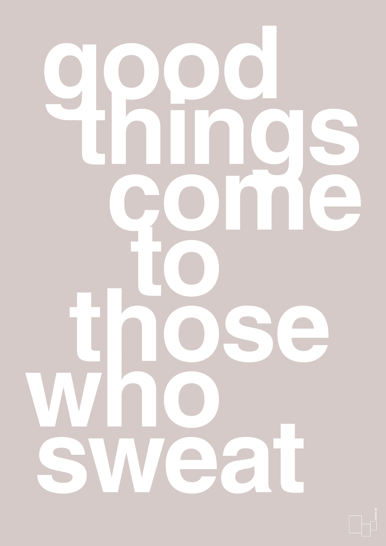 plakat: good things come to those who sweat - broken beige-Fitness-A1two3