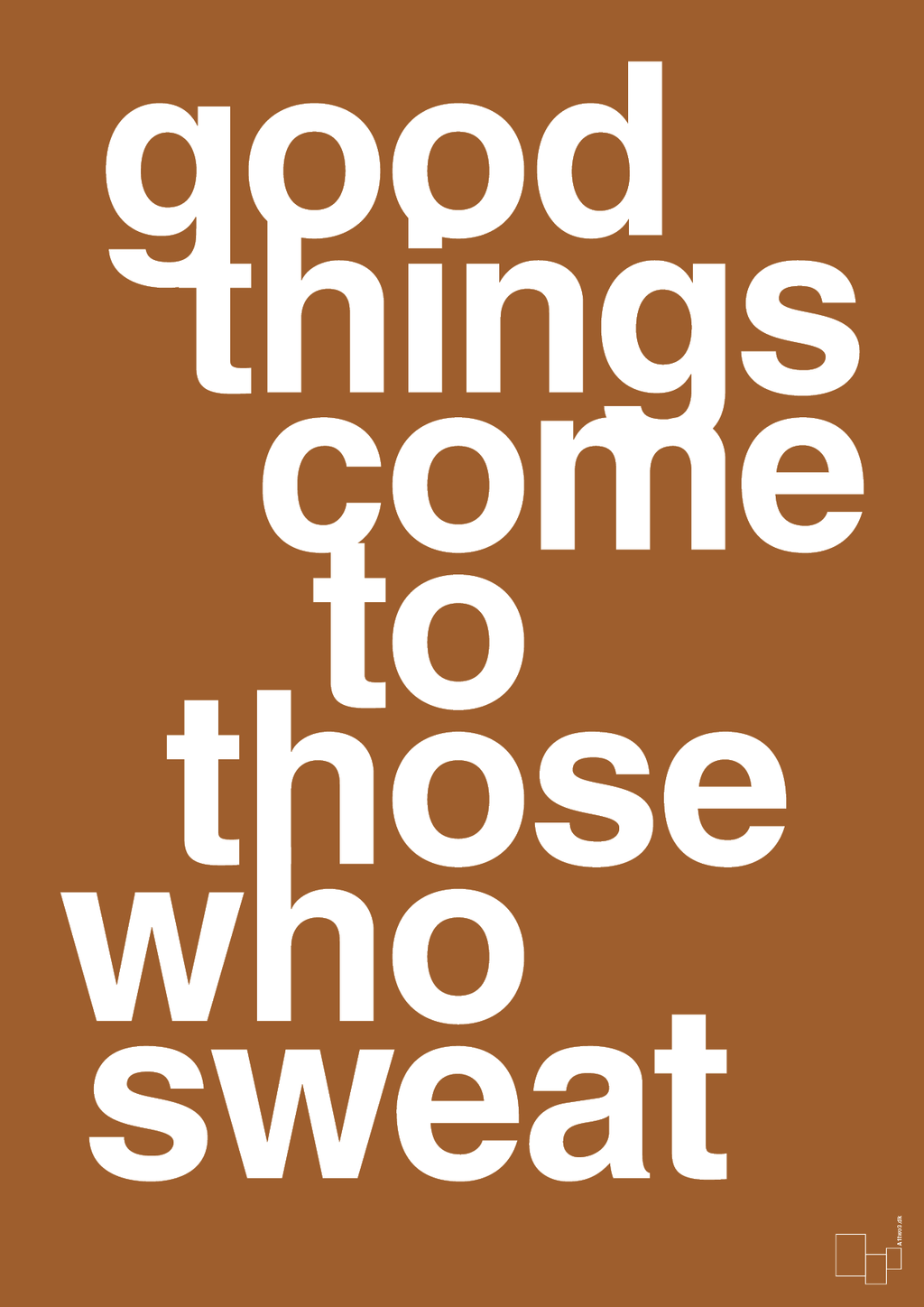 plakat: good things come to those who sweat - cognac-Fitness-A1two3