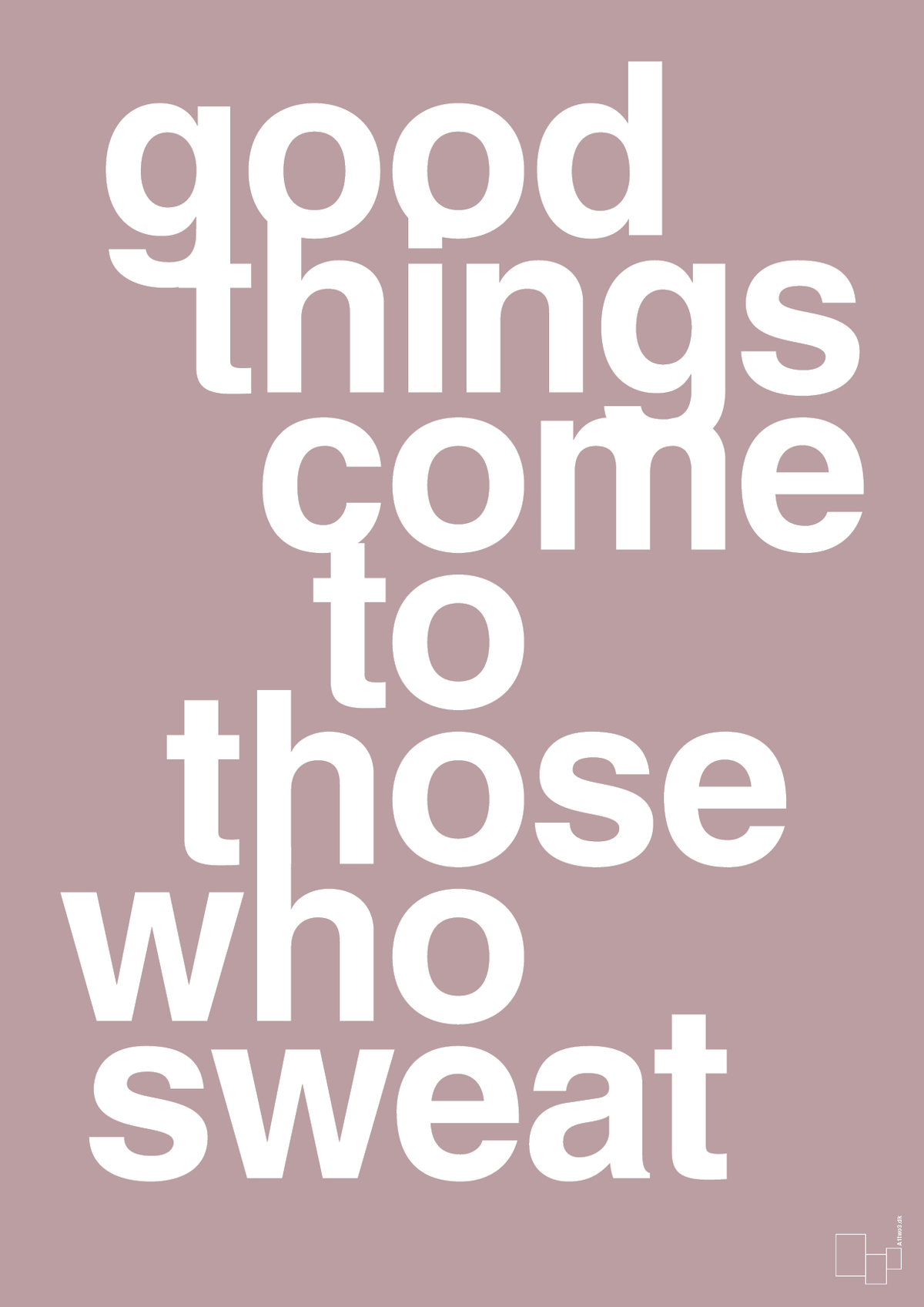 plakat: good things come to those who sweat - light rose-Fitness-A1two3