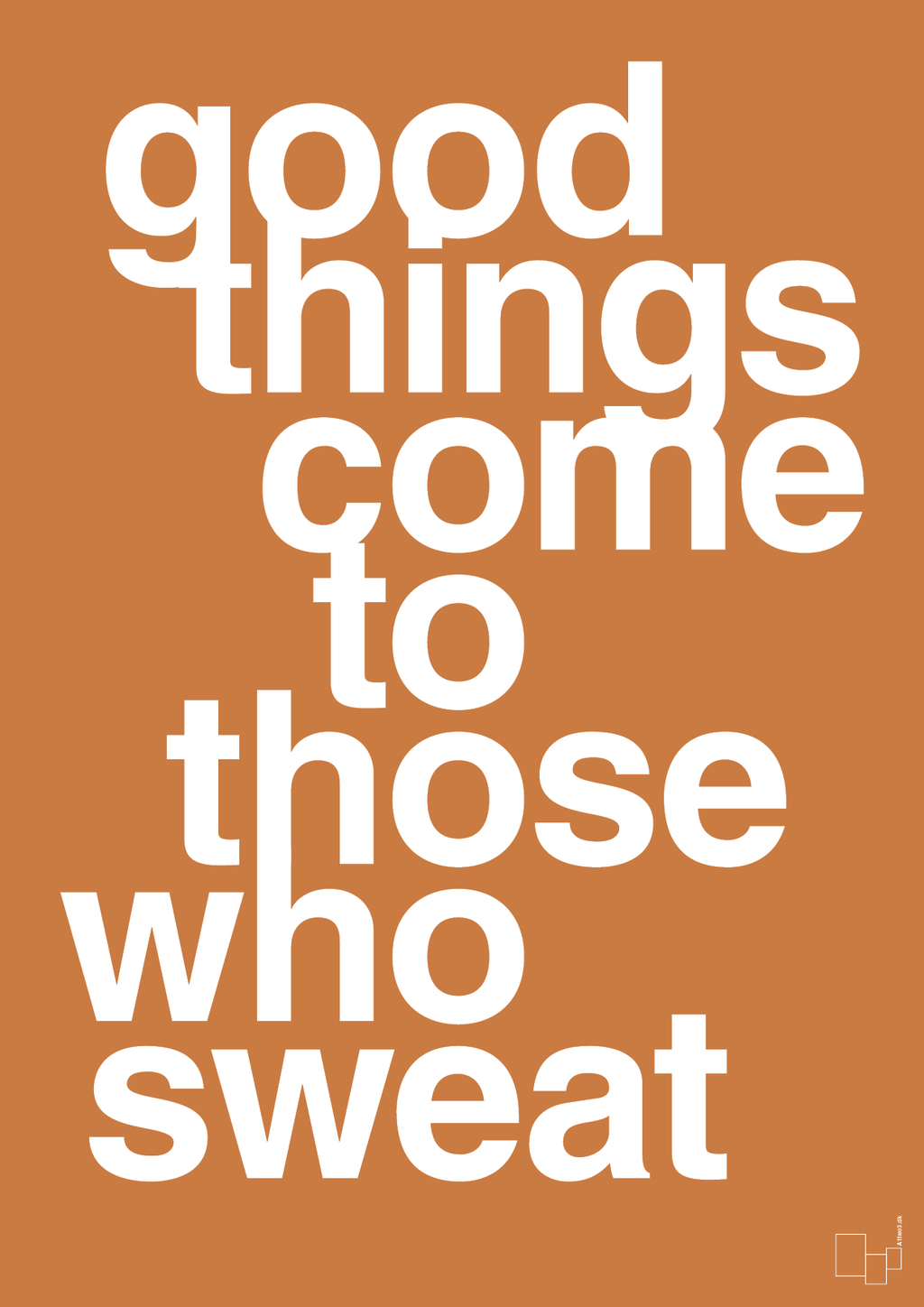 plakat: good things come to those who sweat - rumba orange-Fitness-A1two3