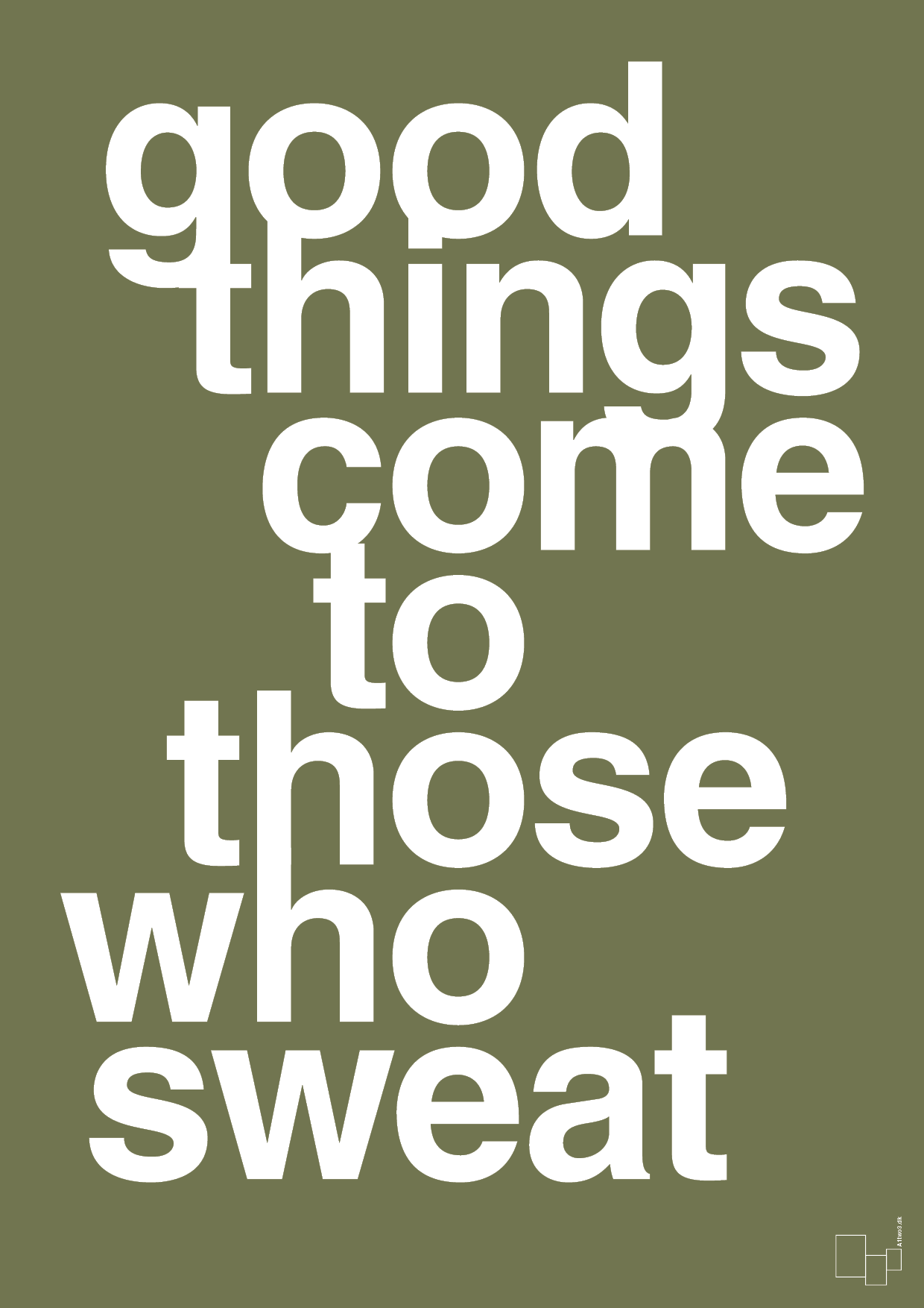 plakat: good things come to those who sweat - secret meadow-Fitness-A1two3