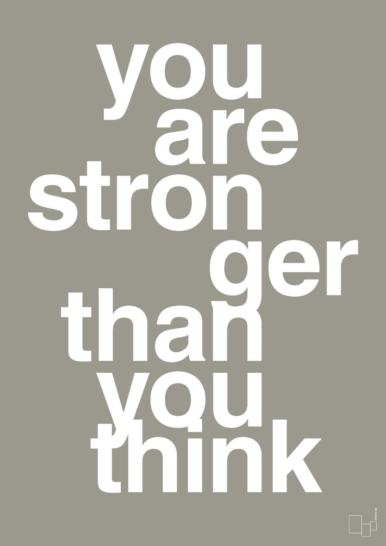 plakat: you are stronger than you think - battleship gray-Fitness-A1two3