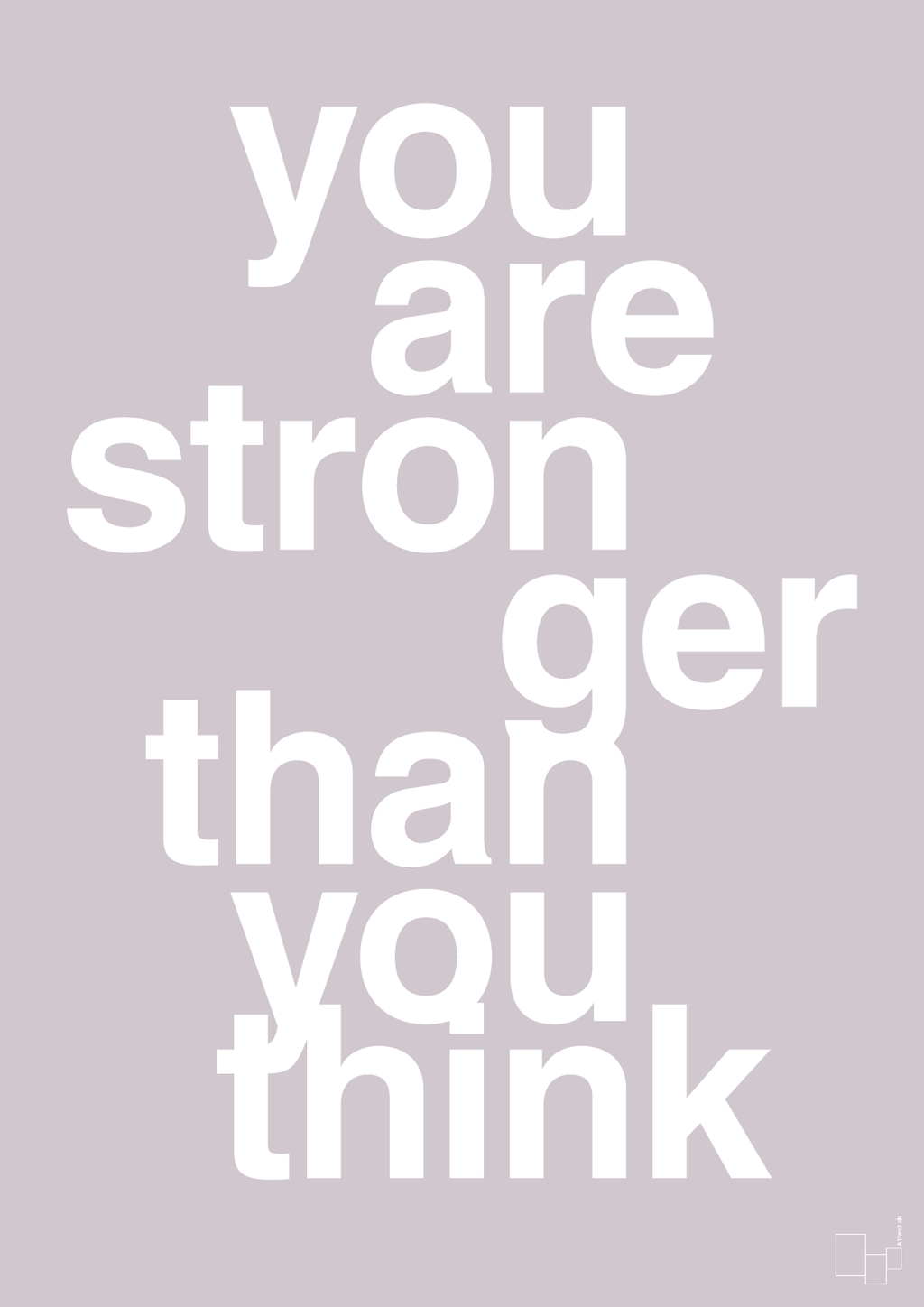 plakat: you are stronger than you think - dusty lilac-Fitness-A1two3