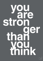 plakat: you are stronger than you think - graphic charcoal-Fitness-A1two3