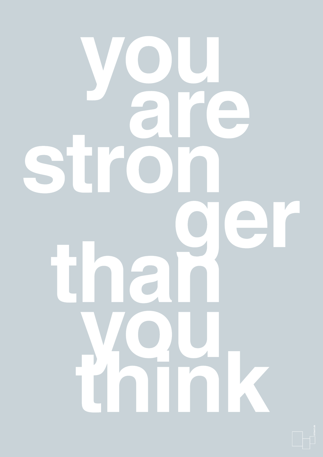 plakat: you are stronger than you think - light drizzle-Fitness-A1two3