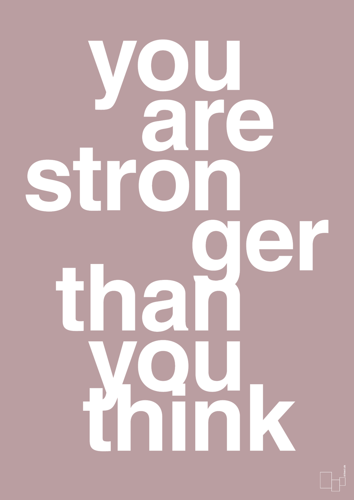 plakat: you are stronger than you think - light rose-Fitness-A1two3